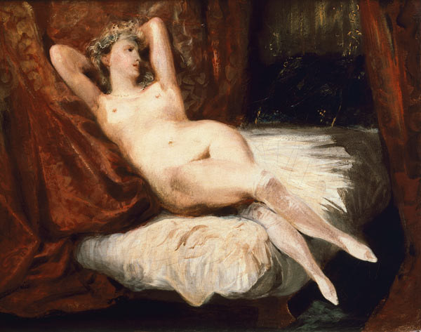 Woman with White Stockings a Ferdinand Victor Eugène Delacroix