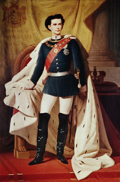 Portrait of Ludwig II (1845-86)of Bavaria in uniform a Ferdinand II Piloty