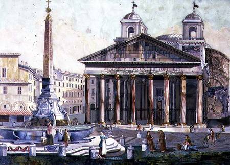 View of the Pantheon, Rome a Ferdinando Pattini