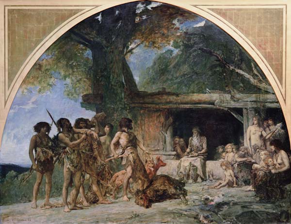 The Stone Age, returning from a bear hunting a Fernand Cormon