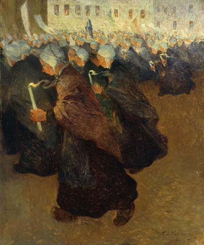 Bretonische Prozession bei Kerzenschein a Fernand Loyen du Puigaudeau
