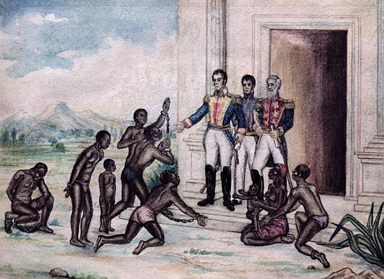 Liberation of Slaves Simon Bolivar (1783-1830) a Fernandez Luis Cancino