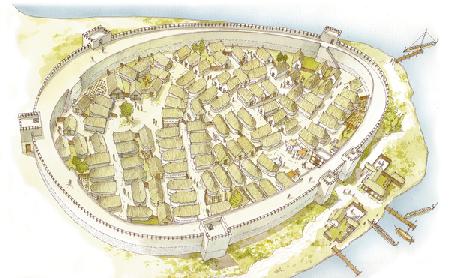 Greece. Polis (city) 8th century. Reconstruction