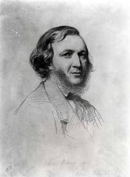 Portrait of Robert Browning (1812-89)  (b&w photo) a Field Talfourd