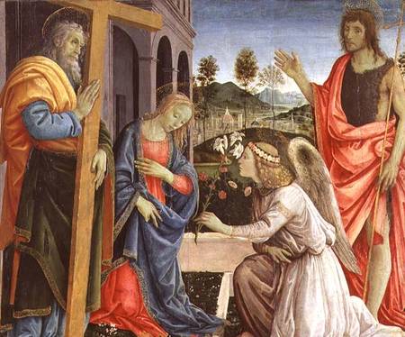 Annunciation with St. Joseph and St. John the Baptist a Filippino Lippi
