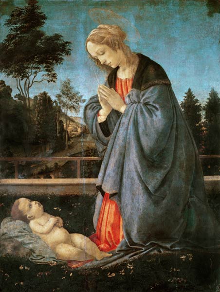 Madonna worshipping the Child, c.1477-80 a Filippino Lippi