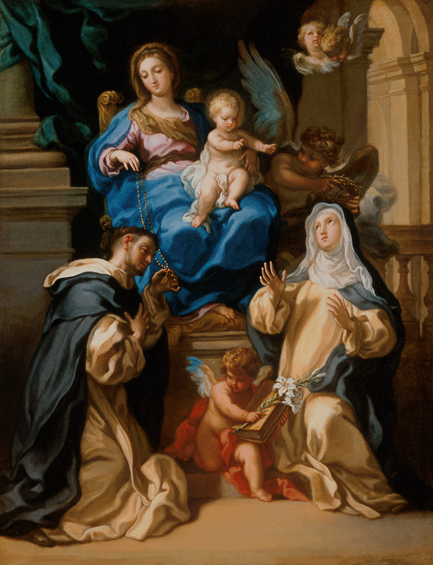 Madonna with child, the hll. Dominikus and Katharina of sienna as well as angels a Filippo Ricci