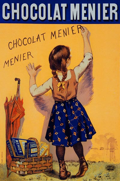 Reproduction of a poster advertising 'Menier' chocolate, 1893 (colour litho) a Firmin Bouisset