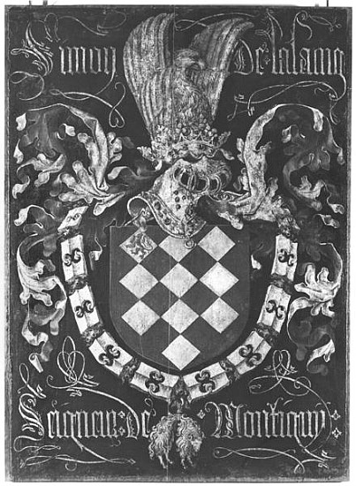 Coat of Arms of Simon de Lalaing (1405-76) Seigneur of Montigny, 1st Chapter of the Order of the Gol a Scuola Fiamminga