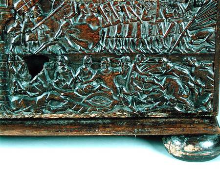 The Courtrai Chest depicting the Flemish line of battle during the Battle of the Golden Spurs fought a Scuola Fiamminga