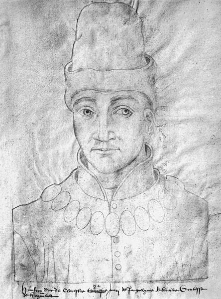 Ms 266 f.37 Portrait of Humphrey of England (1390-1447) Duke of Gloucester, from the 'Receuil d'Arra a Scuola Fiamminga