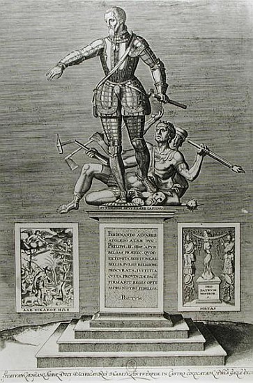 Portrait Glorifying Ferdinand Alvarez of Toledo (1508-82) Duke of Alba a Scuola Fiamminga