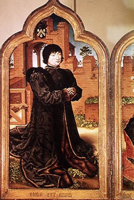 Triptych of Jean de Witte, left hand panel depicting Jean de Witte a Scuola Fiamminga