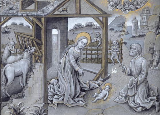 The Nativity (vellum) a Flemish School, (15th century)