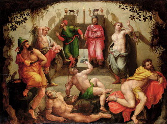 Plato's Cave (oil on panel) a Flemish School, (16th century)