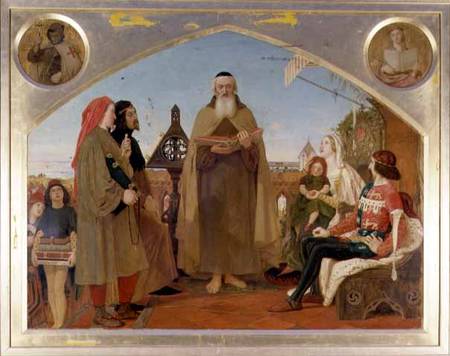John Wycliffe reading his translation of the Bible to John of Gaunt a Ford Madox Brown
