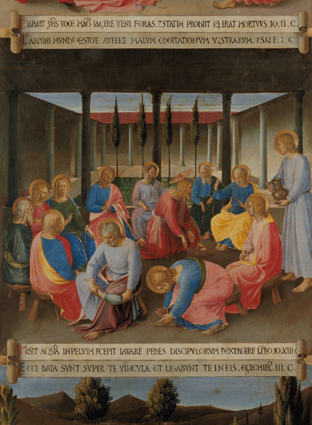 The Washing of the Feet, detail from panel three of the Silver Treasury of Santissima Annunziata a Fra Beato Angelico
