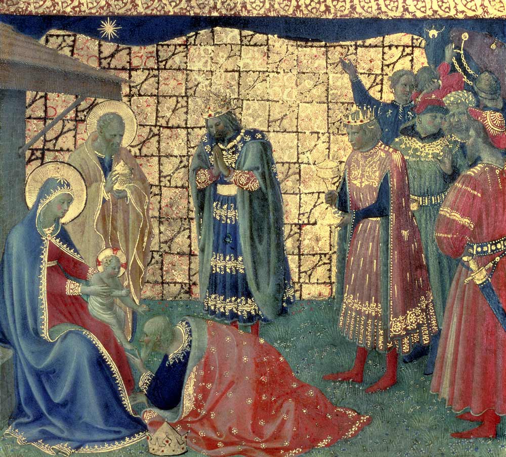 Adoration of the Magi, detail from a predella panel a Fra Beato Angelico