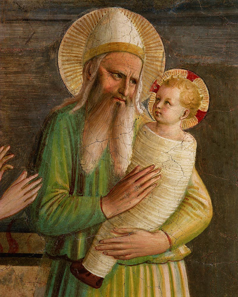 Simeon with the Christ Child, detail from The Presentation in the Temple a Fra Beato Angelico
