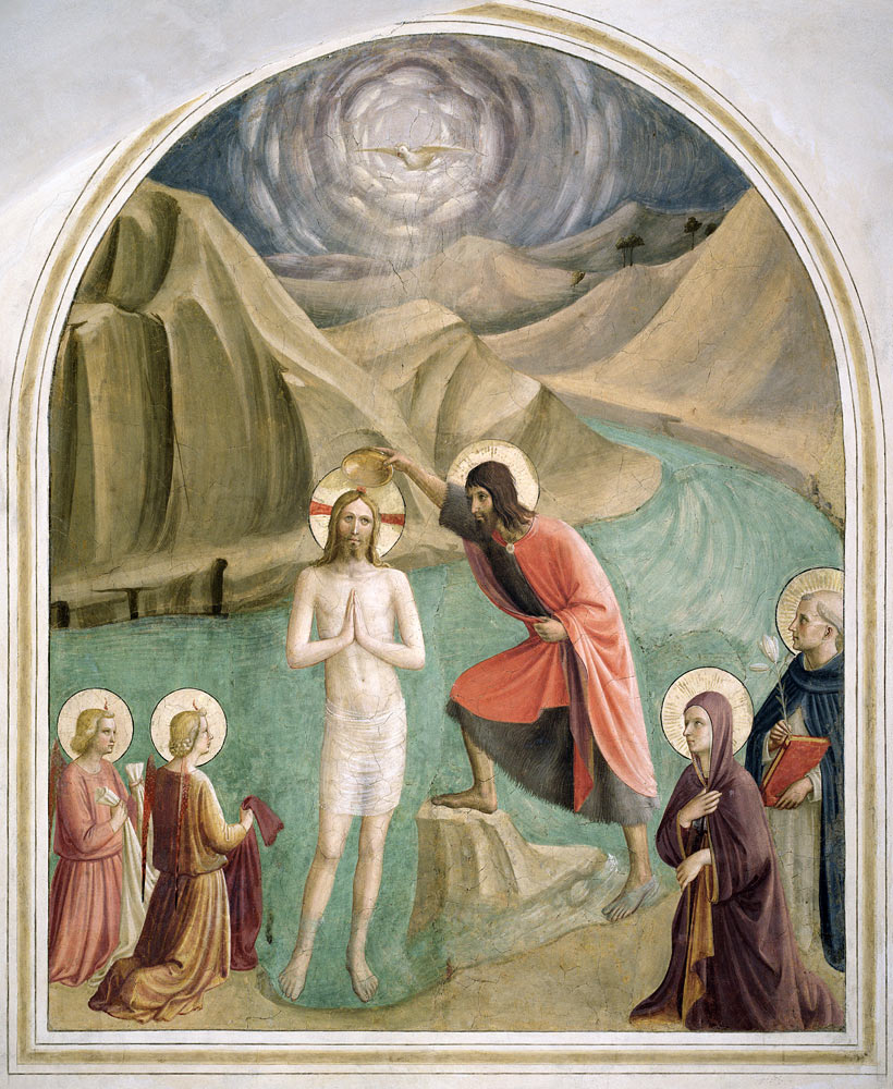 The Baptism of Christ a Fra Beato Angelico