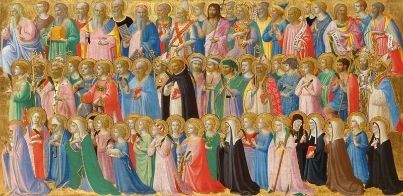 The Forerunners of Christ with Saints and Martyrs, 1423-24 (egg tempera on wood) a Fra Beato Angelico