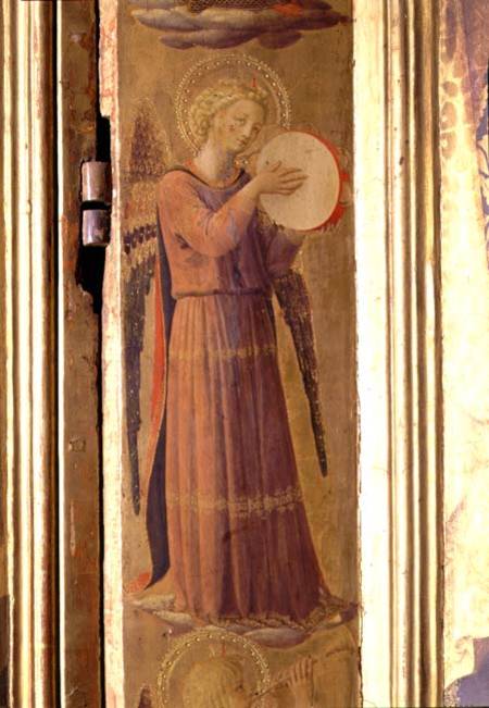 Angel Playing a Tambourine, detail from the Linaiuoli Triptych a Fra Beato Angelico