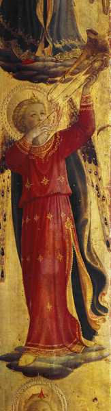 Angel Playing a Trumpet, detail from the Linaiuoli Triptych a Fra Beato Angelico