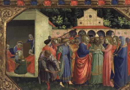 The Birth and Marriage of the Virgin, from the predella of the Annunciation altarpiece a Fra Beato Angelico