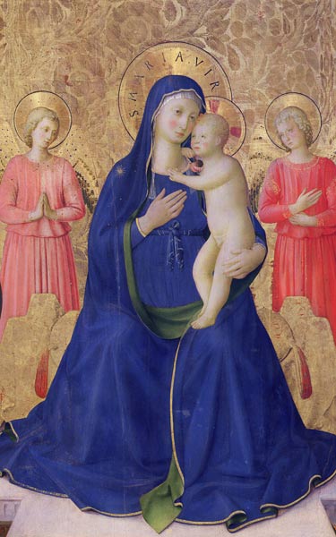 The Bosco ai Frati Altarpiece: The Virgin and Child enthroned with two angels, 1452 (detail of 43968 a Fra Beato Angelico