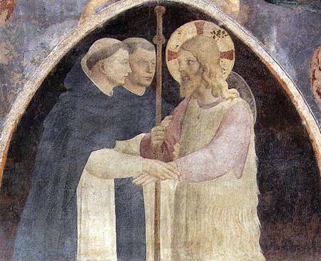 Christ Welcomes Two Dominican Friars a Fra Beato Angelico