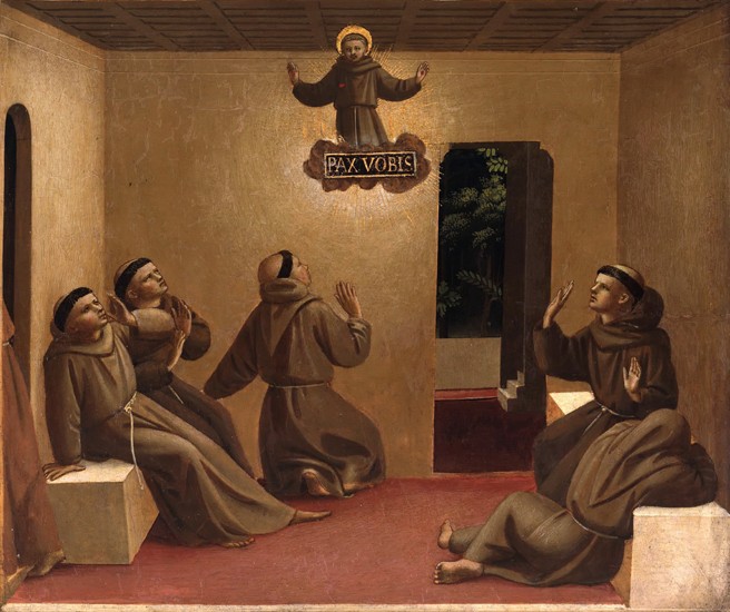 Apparition of Saint Francis at Arles (Scenes from the life of Saint Francis of Assisi) a Fra Beato Angelico