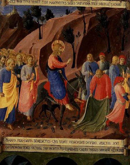 Entry of Christ into Jerusalem, detail from panel three of the Silver Treasury of Santissima Annunzi a Fra Beato Angelico
