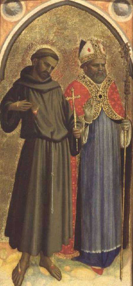 St. Francis and a Bishop Saint (panel) a Fra Beato Angelico