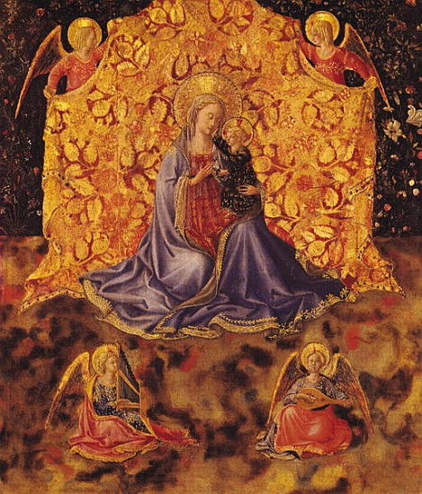 Madonna of Humility with Christ Child and Angels a Fra Beato Angelico