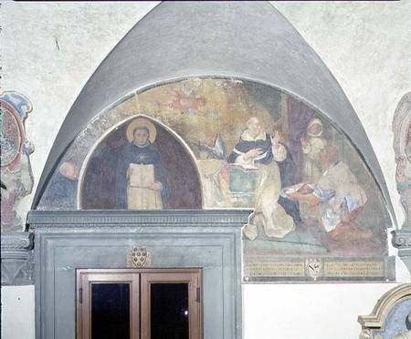 The Miraculous Discovery of the Key to the Belt of St. Antoninus, lunette a Fra Beato Angelico