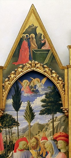 Santa Trinita Altarpiece, frame and pinnacles Lorenzo Monaco (Piero di Giovanni) (c.1370-1425) compl a Fra Beato Angelico