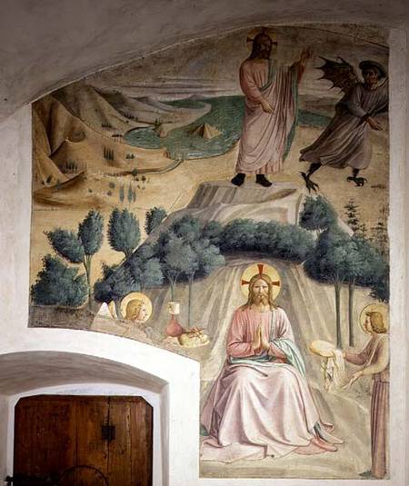 The Temptation and Angels Ministering to Christ in the Wilderness a Fra Beato Angelico