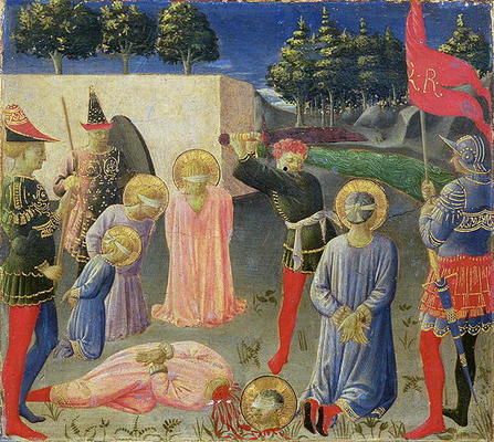 The Beheading of St. Cosmas and St. Damian, from the predella of the Annalena altarpiece, c.1434 (te a Fra Beato Angelico