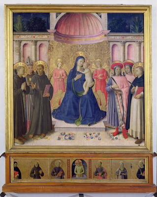 The Bosco ai Frati Altarpiece: The Virgin and Child enthroned with two angels between SS. Anthony of a Fra Beato Angelico