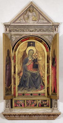 The Linaiuoli Triptych (with open shutters): The Virgin and Child enthroned with St. John the Baptis a Fra Beato Angelico
