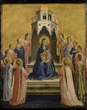 Madonna and Child Enthroned and Twelve Angels
