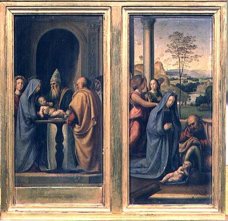 The Circumcision and the Nativity a Fra Bartolommeo
