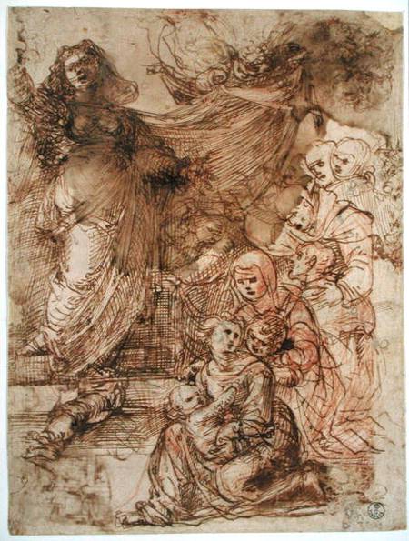 Preparatory study for Madonna and Child (pen & ink on paper) a Fra Bartolommeo