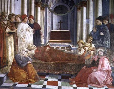 The Funeral of St. Stephen, detail from the cycle The Lives of SS. Stephen and John the Baptist, fro a Fra Filippo Lippi
