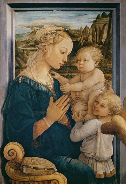Madonna and Child with Angels, c.1455 (tempera on panel) a Fra Filippo Lippi