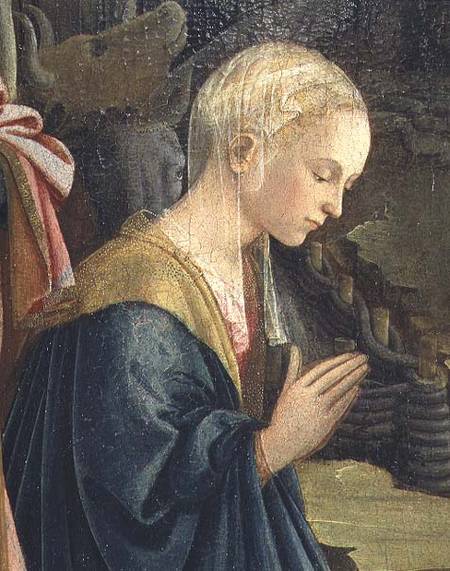 The Nativity, detail depicting the Madonna a Fra Filippo Lippi