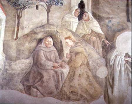 The Reform of the Carmelite Rule, detail of four Carmelite friars a Fra Filippo Lippi