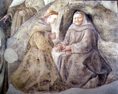 The Reform of the Carmelite Rule, detail of two Carmelite friars a Fra Filippo Lippi