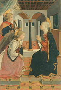 Die Verkündigung Mariae in Gegenwart des Hl. Julian. a Fra Filippo Lippi