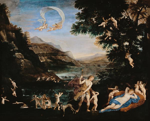 Adonis Led to Venus by Cherubs a Francesco Albani